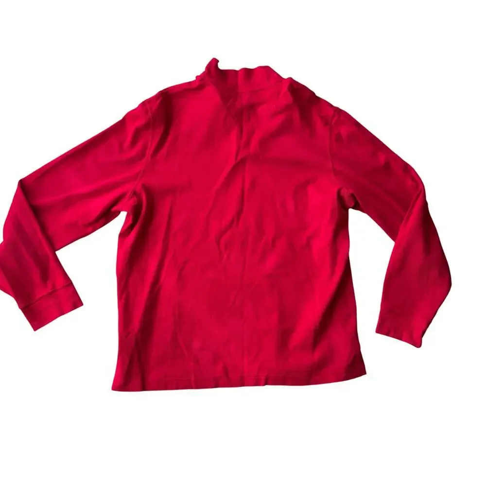 Polo Ralph Lauren Men's Red Estate Rib 1/4 Zip Cotton Sweater Size XL Preppy